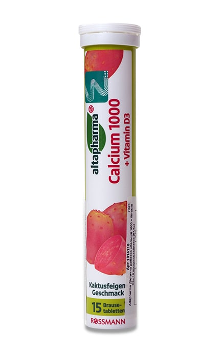 ALTAPHARMA-Дієтична добавка Altapharma Кальцій 1000 вітамін D3 20 шт-4305615614465