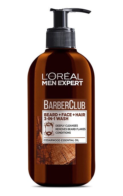 Шампунь для волос, бороды и кожи лица L'Oreal Paris Men Expert Barber Club, 200 мл