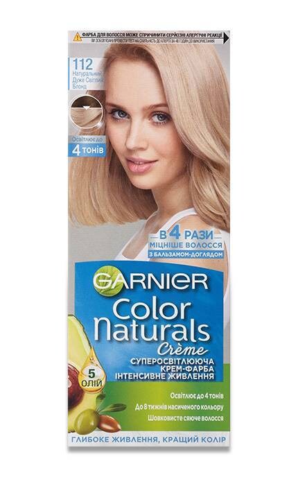 Крем-краска для волос Garnier Color Naturals Интенсивное суперсветящее питание, тон 112 Натуральный очень светлый блонд, 112 мл
