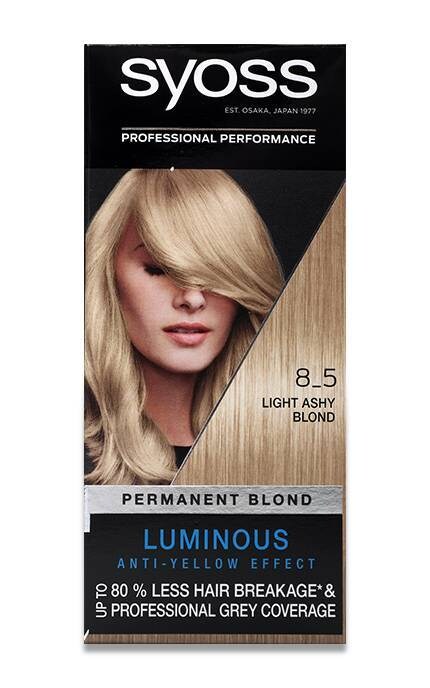 Краска для волос Syoss Luminous Anti-Yellow Effect Permanent Blond, тон 8-5 Свет Русый Холодный, 135 мл