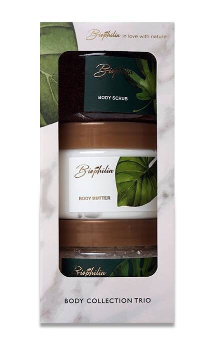 Женский подарочный набор Biophilia Body Collection Trio Скраб для тела, 150 мл+Крем для тела, 150 мл+Соль для ванной, 200 г