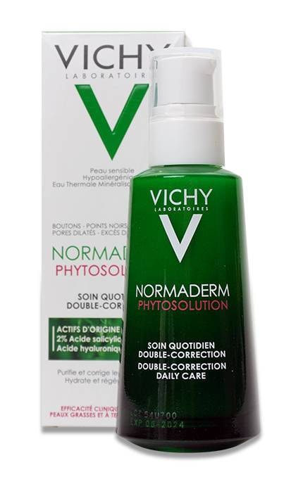 Normaderm phytosolution флюид для лица. Vichy увлажнение зеленый.