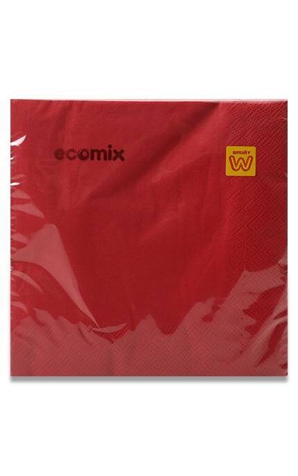 ECOMIX-Салфетки бумажные Ecomix красные 18 шт-4823077402210