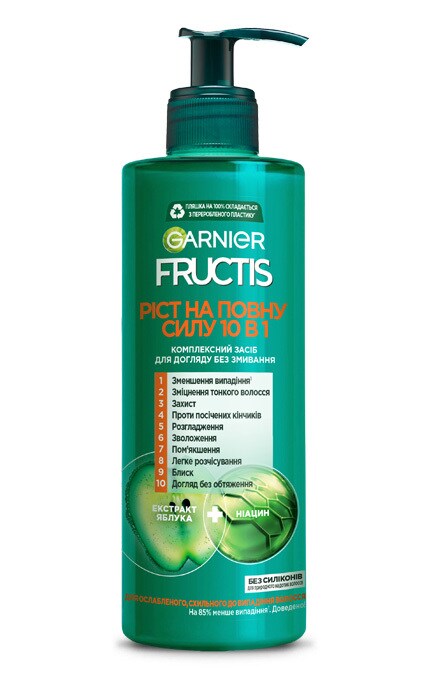 FRUCTIS-Маска для волосся Garnier Fructis Ріст на повну силу 10 в 1 400 мл-3600542403078