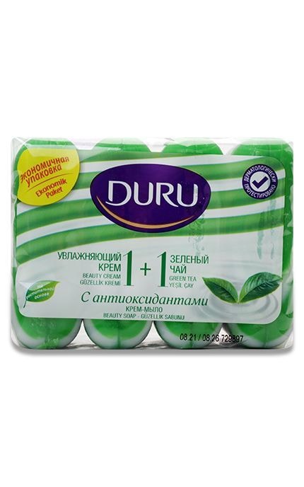 DURU-Крем-мило антиоксидантне Dure зволожуючий крем та зелений чай, тверде, 4*80 г-8690506517793