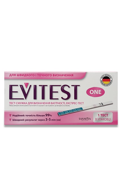 EVITEST-Тест-полоска для определения беременности Evitest One, 1 шт-4033033417039