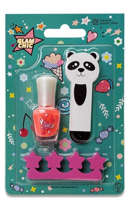 GLAM CHIC-Детский набор Glam Chic Мой Маникюр Лак для ногтей, 5,5 г+Пилочка для ногтей+Сепаратор для педикюра-4820018032161