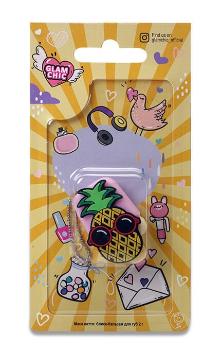 GLAM CHIC-Блиск-бальзам для губ Glam Chic Кумедні Штучки Ананас, 2 г-4820018032260
