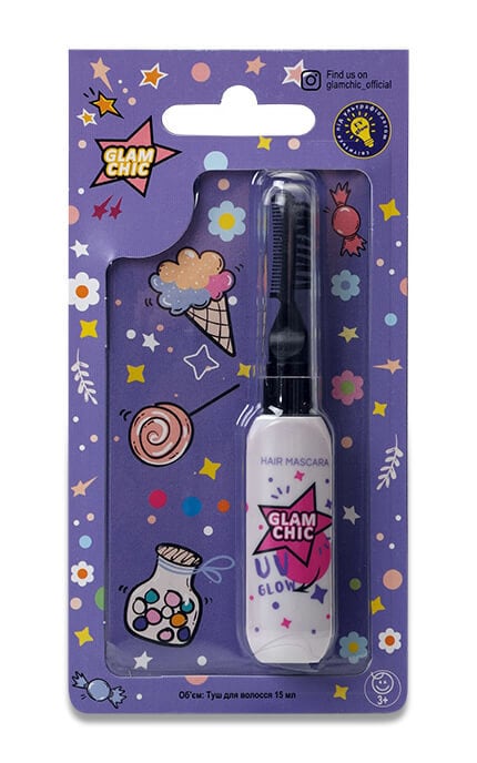 GLAM CHIC-Тушь для волос Glam Chic с блестками, цвет розовый, 15 мл-4820018032949
