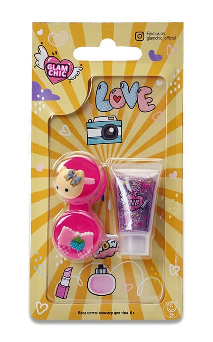 GLAM CHIC-Набор для девочек Glam Chic Маленькая Красавица Шиммер для тела, 6 г+Коблучки, 2 шт-4820018032796