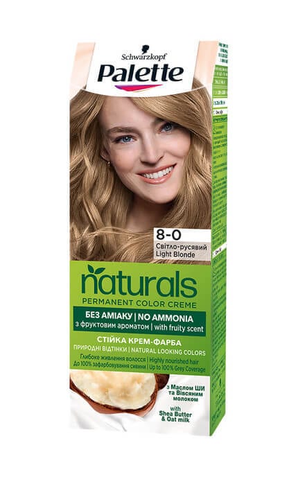 PALETTE NATURALS-Стойкая крем-краска для волос Palette Naturals оттенок светло-русый 8-0-3838824171241