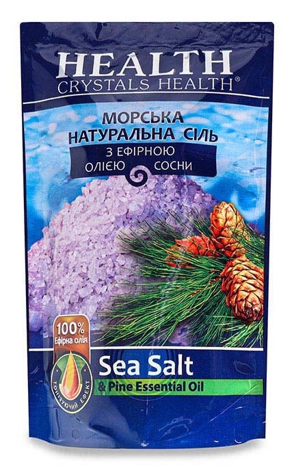 CRYSTALS HEALTH-Сіль морська натуральна з ефірною олією сосни Crystals Health 500 г-4820106490224