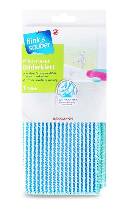 FLINK and SAUBER-Салфетка из микрофибры для ванной комнаты Rossman 1 шт-4305615392325