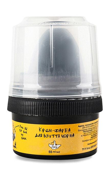 ГУСЬ-Крем-краска для обуви черная Гусь 55 мл-4820214191396