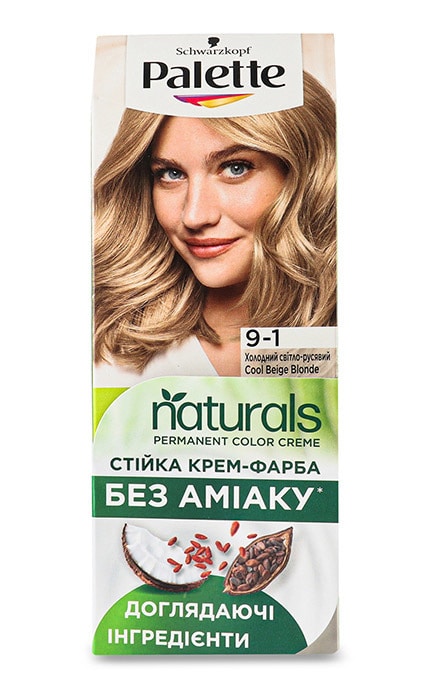 PALETTE NATURALS-Стійка крем-фарба для волосся Palette Naturals відтінок 9-1-9000101206630
