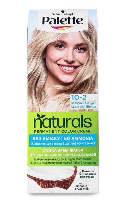 PALETTE NATURALS-Крем-фарба стійка для волосся Palette Naturals №10-2 Холодний блондин 1 шт-3838824171180