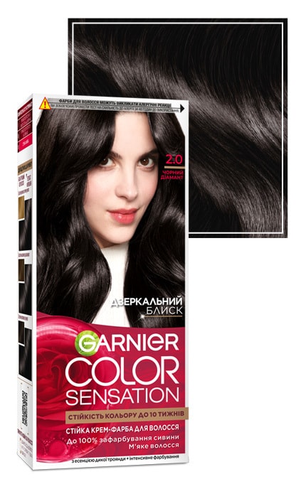 COLOR SENSATION-Крем-фарба для волосся стійка Garnier Color Sensation відтінок 2.0 Чорний діамант 1 шт-3600541135772