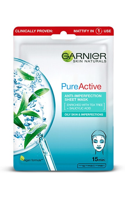 SKIN NATURAL-Маска тканинна Garnier Skin Naturals Чиста Шкіра для жирної шкіри обличчя, 23 г-3600542368896