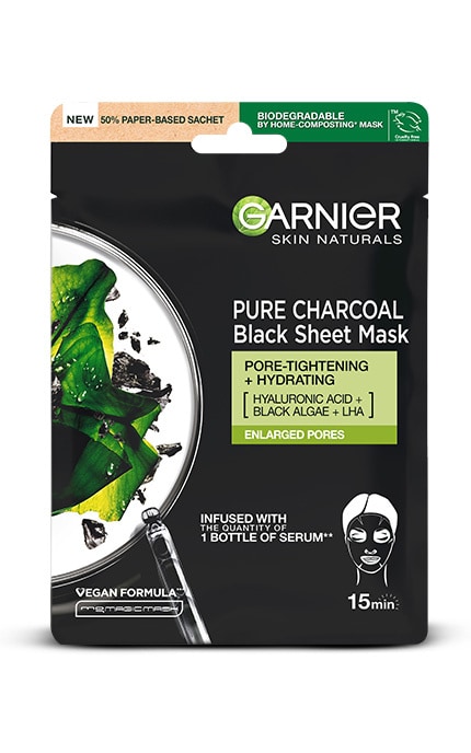 Увлажняющая маска для лица Skin Natural Очищающий уголь 28 г