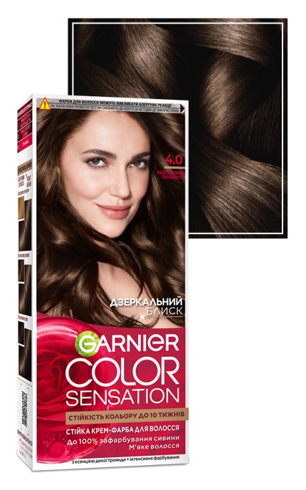 COLOR SENSATION-Крем-фарба для волосся стійка Garnier Color Sensation відтінок 4.0 каштановий перламутр 1 шт-3600541135802