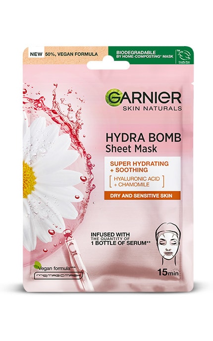 Тканевая маска для лица Garnier Skin Naturals Увлажнение для сухой и чувствительной кожи 32 г
