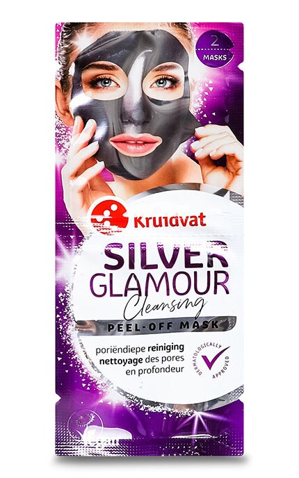 KRUIDVAT-Маска-пленка для лица Kruidvat Silver glamour 2х8 мл-8719179414779