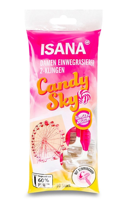 ISANA-Станки одноразовые для бритья с двойным лезвием для женщин Isana Candy Sky 10 шт-4305615886787