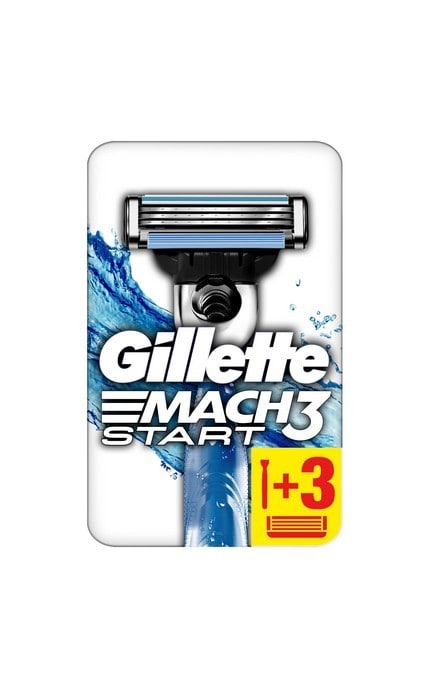GILLETTE MACH 3-Мужская бритва Gillette Mach3 Start 3 сменных картриджа 1 шт-7702018464005