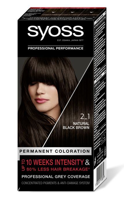 SYOSS SALONPLEX-Стойкая крем-краска для волос SYOSS 2-1 Насыщенный Черно-Каштановый 1 шт-9000101713879