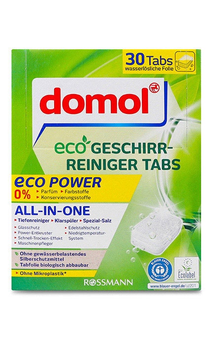 Таблетки для посудомоечных машин All-in-One Domol Eco Power 30х19.25 г