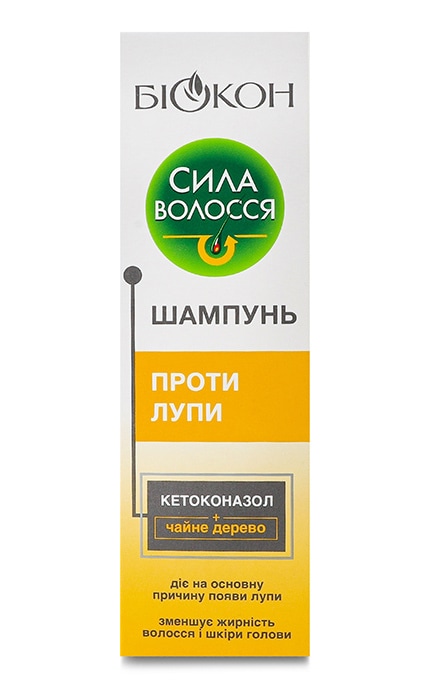 БІОКОН-Шампунь против перхоти Біокон Сила волос Кетоконазол+Чайное дерево 150 мл-4820160033733