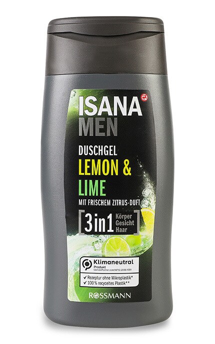 ISANA MEN-Мужской гель для душа Іsana Мen 3в1 Lemon&Lime 300 мл-4305615918471
