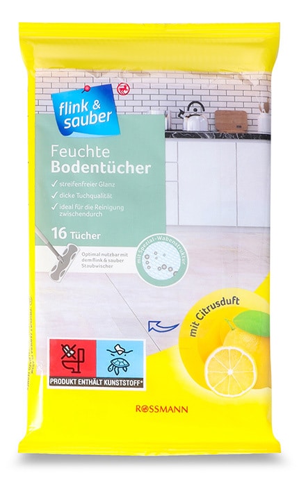 FLINK and SAUBER-Серветки для очищення підлоги з ароматом цитрусу Flink&Sauber 16 шт-4305615908281