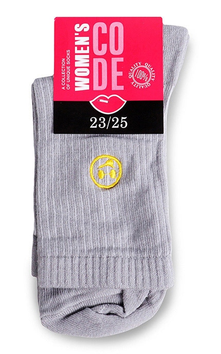 WOMEN'S CODE-Шкарпетки класичні рубчик з вишивкою Women's Code №14B351 23-25-4820203326853