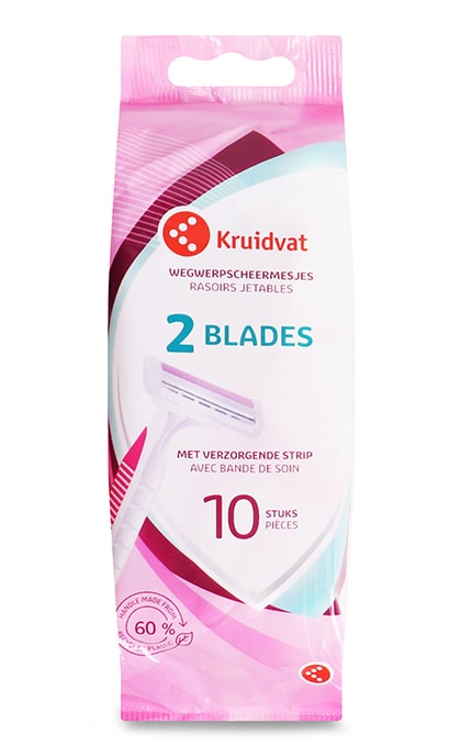 KRUIDVAT-Станки одноразові для гоління з подвійним лезом для жінок Kruidvat 10 шт-8719179191243