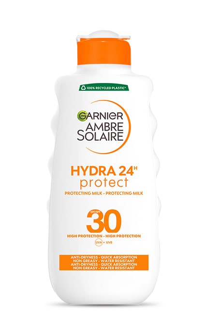 AMBRE SOLAIRE-Сонцезахисне водостійке молочко проти сухості шкіри тіла та обличчя Garnier Ambre Solaire SPF30 200 мл-3600540304520