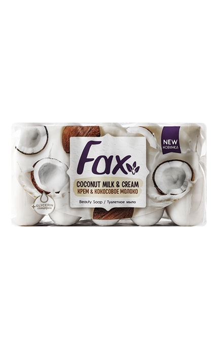 FAX-Туалетне тверде крем-мило Fax Кокосове молоко 350 г-8690506517090