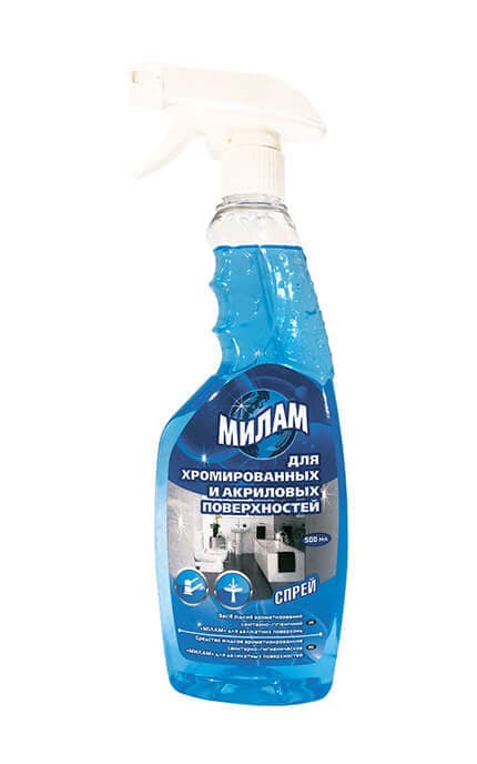 МІЛАМ-Засіб для очищення хромованих і акрилових поверхонь Милам 520 мл-4820152292582