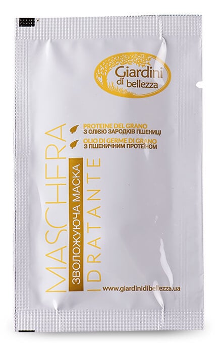 GIARDINI DI BELLEZZA-Маска для волос Giardini Di Bellezza Увлажняющая с маслом зародышей пшеницы и пшеничным Протеином 10 мл-8019653014854