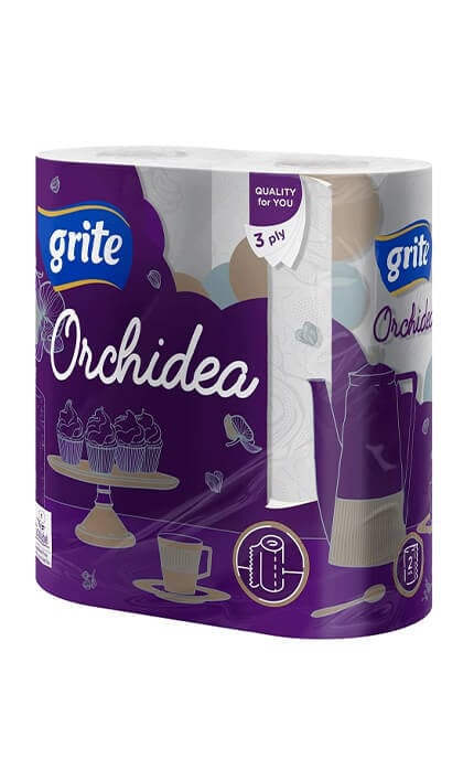 GRITE-Рушник паперовий універсальний Grite Orchidea Gold тришаровий  2 шт-4770023348415