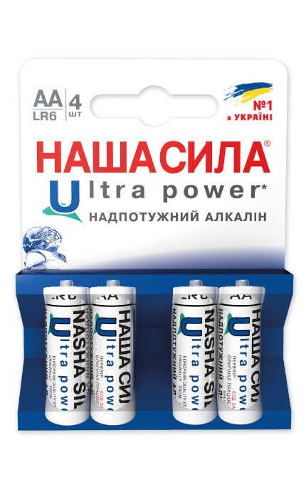 НАША СИЛА-Батарейки LR6 Ultra Power 4 шт-6922363162130