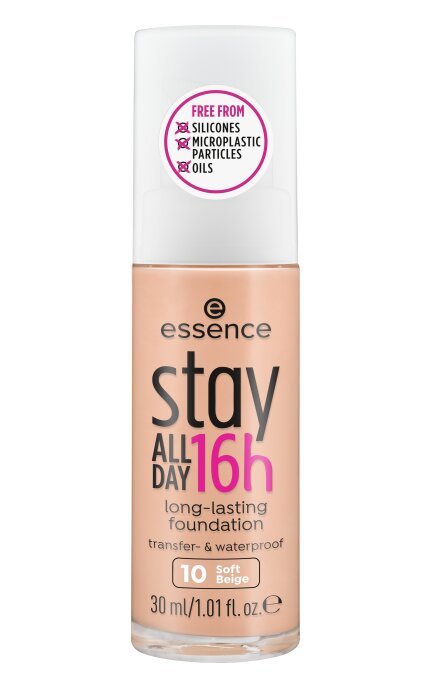 Тональная основа водостойкая Essence Stay All Day 16h Long-lasting 10 Soft Beige 30 мл