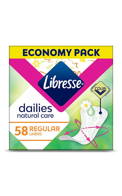 LIBRESSE-Прокладки гігієнічні щоденні Libresse Dailies Natural Care 58 шт -7322540575453