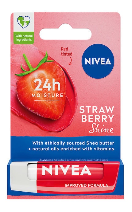 NIVEA-Бальзам-уход для губ Nivea Клубничное сияние 5,5 мл-4006000002095