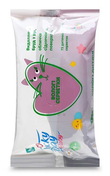 LUCKY DAY BABY-Дитячі серветки вологі Lucky Day Baby 72 шт-4820211922979