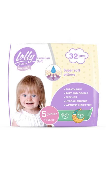 Подгузки детские Premium Soft Lolly размер 5 11-25 кг 32 шт