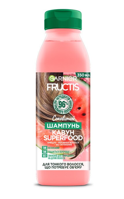 FRUCTIS-Шампунь для волос Сочный арбуз Garnier, 350 мл 350 мл-3600542389082