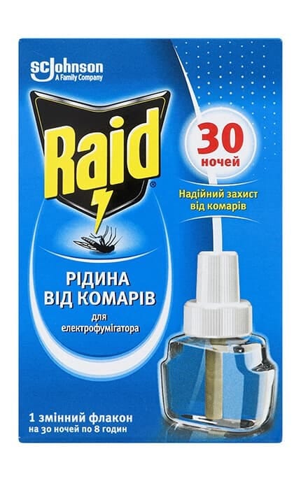 RAID-Жидкость от комаров Raid для электрофумигатора 30 ночей-5000204343694