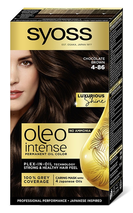 OLEO INTENSE-Краска для волос стойкая без аммиака Syoss Oleo Intense тон 4-86 шоколад 115 мл-9000100927055