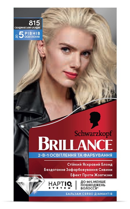 BRILLANCE-Крем-фарба cтійка для волосся Schwarzkopf Brillance 815 Скандинавський блондин 1 шт-9000101710403